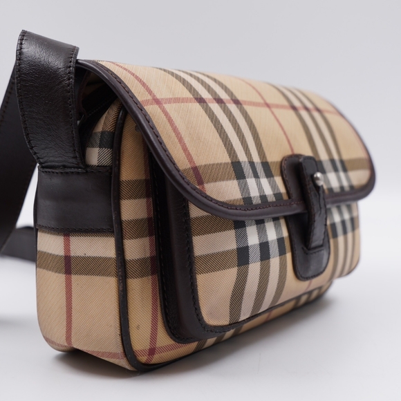 (MT56) Vintage Burberry Brown Nova Check Crossbody Bag  With Matching Wallet - Picture 4 of 16